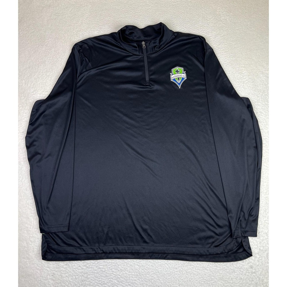Seattle Sounders FC Shirt Mens 5XL Black MLS Soccer Fanatics 1/4 Zip Pullover